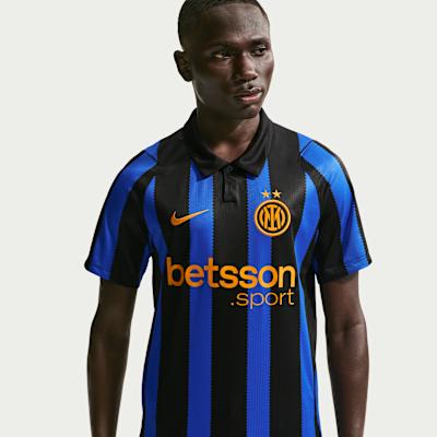 Nike Soccer Jerseys Unisex Black Blue Stripes Moderate M