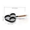 Non Stick 3 Hole Egg Frying Pan, Cast Iron Thickened Egg Dumpling Pan, Uncoated Non-stick Pan, Egg Hamburger Mold, Essential for Family Breakfast