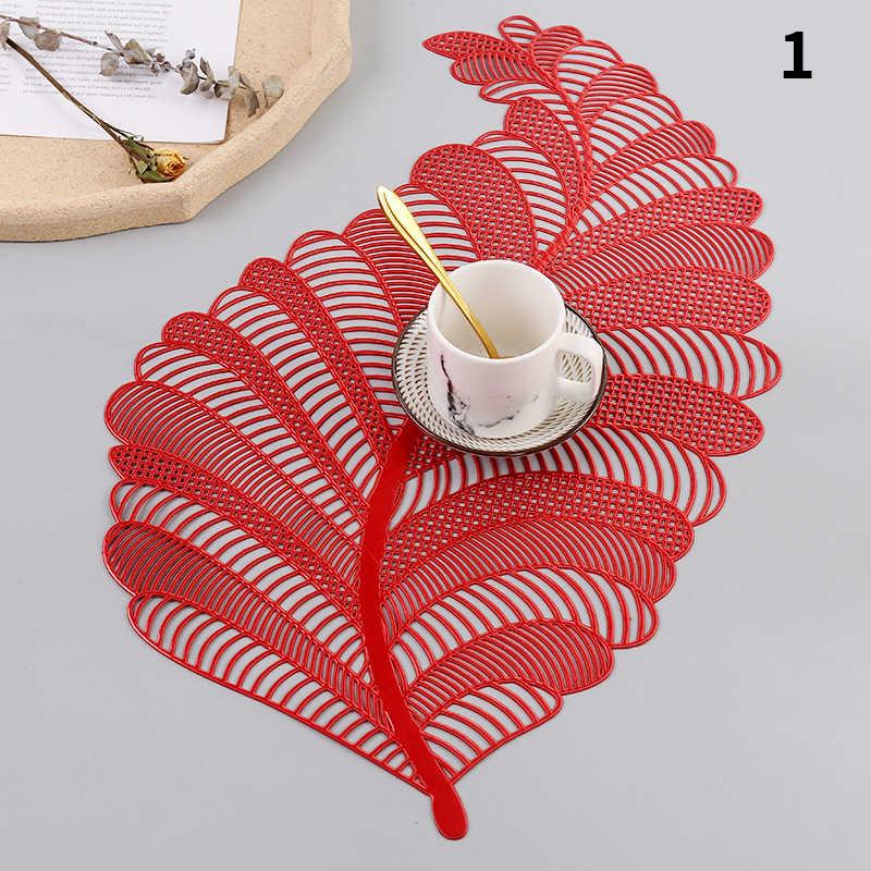 Leaf Hollow Oil Water Resistant Nordic Non-slip Kitchen Placemat Coaster Insulation Pad Dish Coffee Table Mat Home Decor