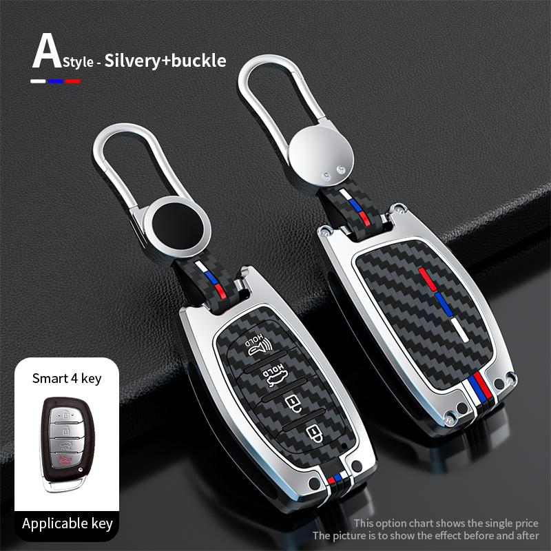 Car Key Case Cover Shell Fob For Hyundai Tucson Santa Fe Rena Sonata Elantra Creta Ix35 Ix45 I10 I30 I40 Keychain Accessories