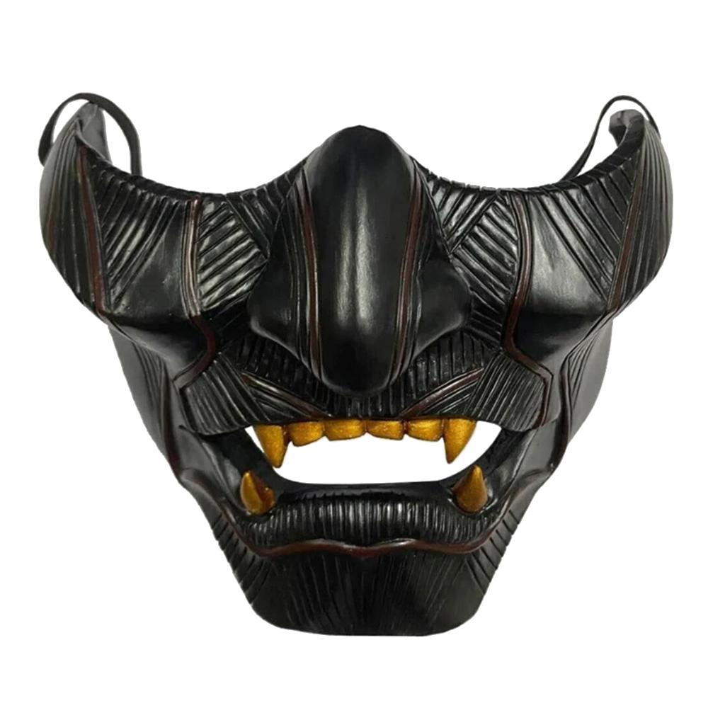 Poloviční obličej Oni Samurajská maska pro Halloween Cosplay Rekvizita