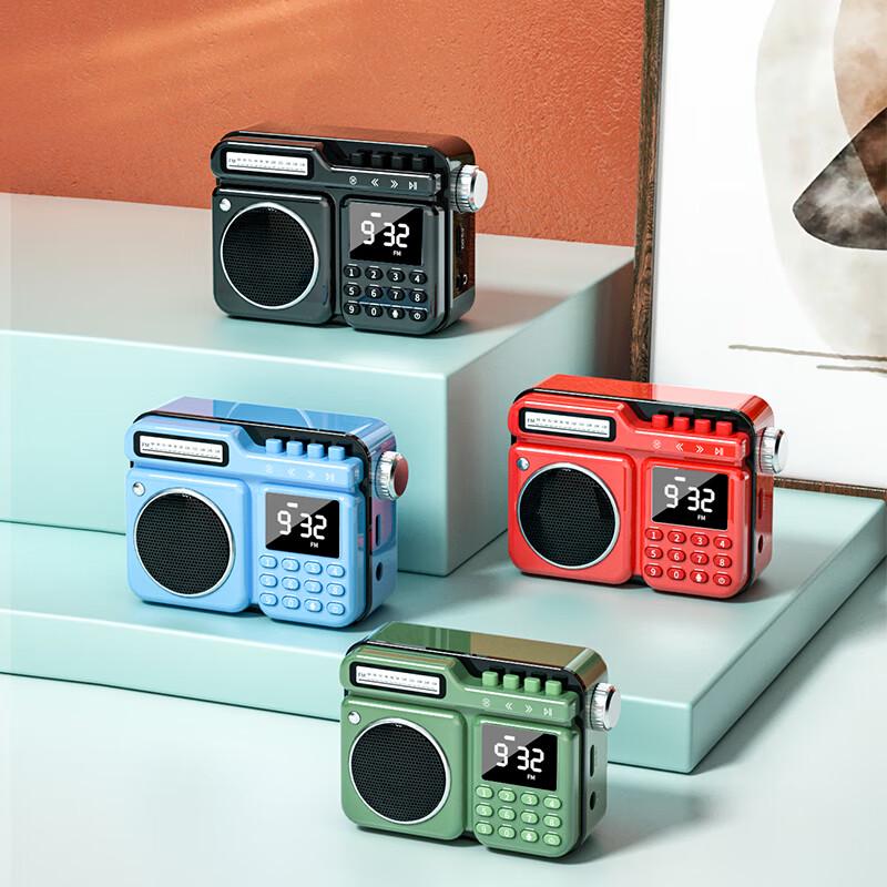 Newmine Retro Portable Bluetooth Speaker with FM Radio and Recorder