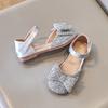 Faux Gemstones Shoes for Kids Girls Shining Crystal Girls Dress Shoes for Party and Wedding Bowtie Children Girl Sandals I04204