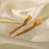 1 Pair Tassels Earrings Stylish Stainless Steel Geometric Dangle Exaggerated Ear Studs Women Party Banquet Daily Wear