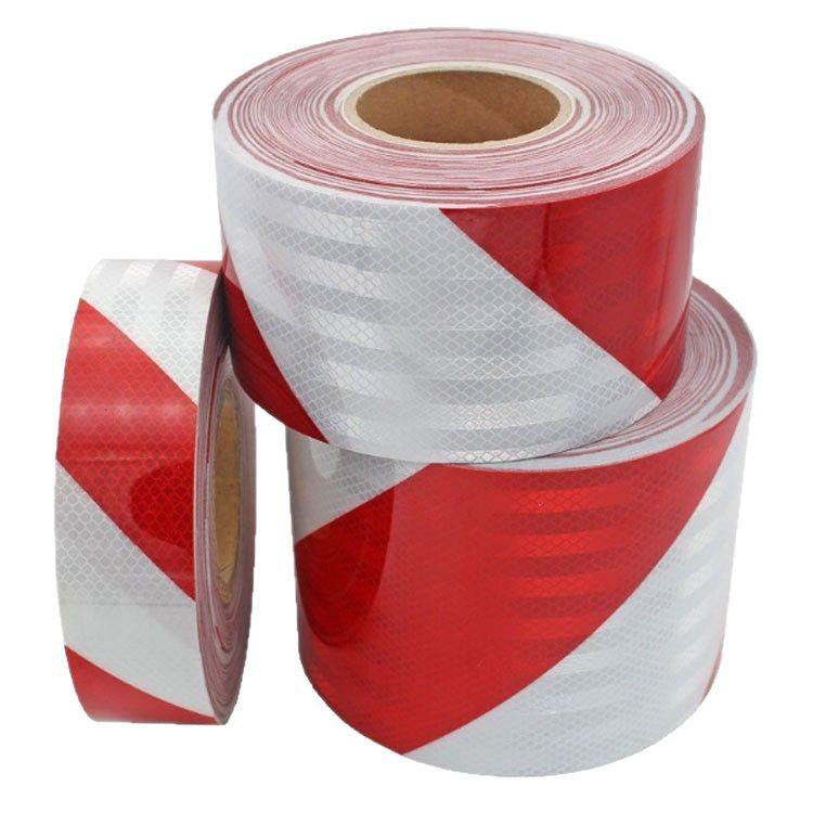 Yellow-Black-Red Reflective Safety Tape: Anti-Collision Diagonal Floor Marker with Adhesive Backing