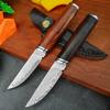 WXCOO Damascus Stainless Steel Butcher Knife Kitchen Knife Meat Cleaver Multifunctional BBQ Meat Cutting Boning Knife Sheath