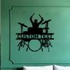 Custom Metal Drummer Nameplate, Personalized Musician Studio Sign, Drum Wall Art, Birthday Gift for Son, Bespoke Decor