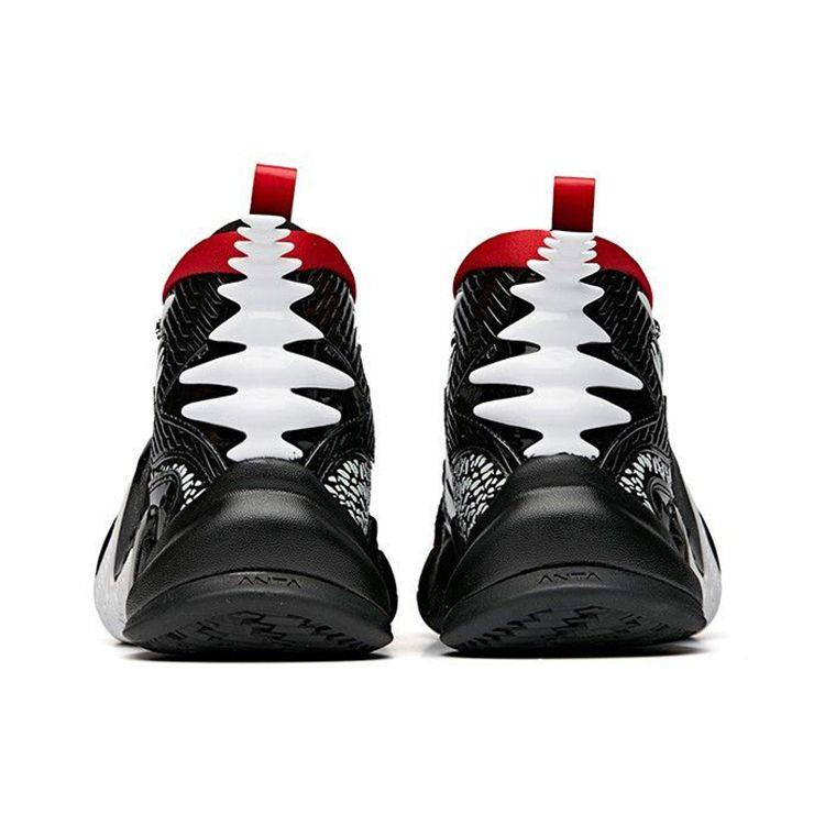Anta Marvel X Venom Samarbeid Bølge 2 Støtdemping Sklisikre Slitesterke Høytopp Basketballsko Herre joggesko Svart Hvit 112031602S-6