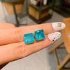 Paraiba Blu-ray, Square Stud Earrings Pendant, Simple Women's Style