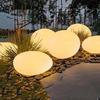 Outdoor Solar LED Pebble Lights - Glass Stone Decor for Lawn, Courtyard, Park