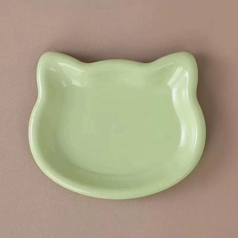 Cute Pastel Cat Shaped Pet Bowl 1PCS Non Slip Food Safe Material Feeding Dish for Household Cats Kittens
