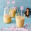20 Pack Glass Swizzle Stick Coffee Cocktail Juice Milk Drink Swizzle Stick Pink Bow Glass Stir 7.24" For Coquette Themed Drinks,,