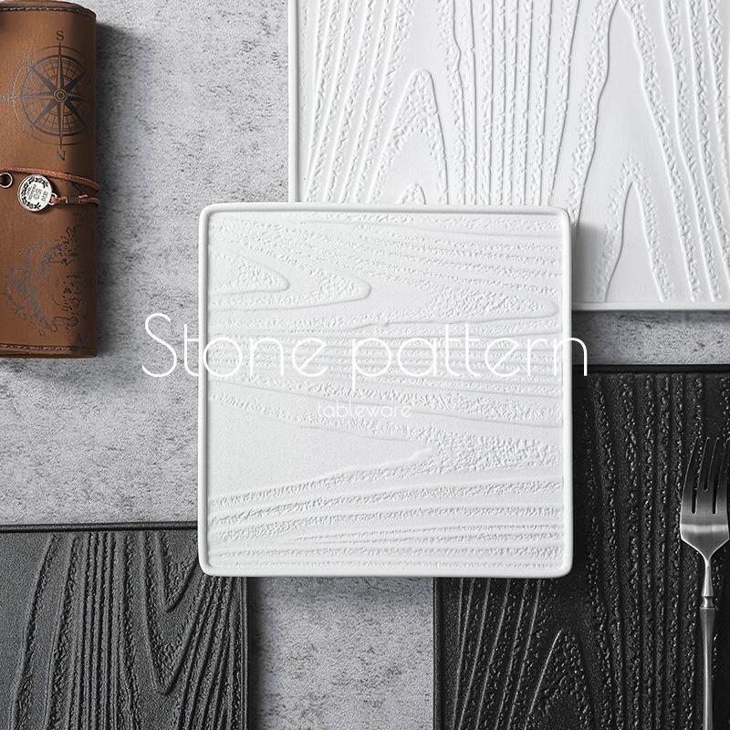Japanese Black And White High-End Creative Dish Set Plate Ceramic Bowl Western Plate Steak Plate Ceramic Tableware