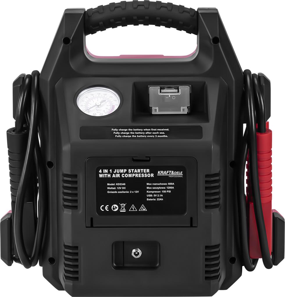 Booster rozruchowy 4W1 1200A Kompresor | Kraft&Dele