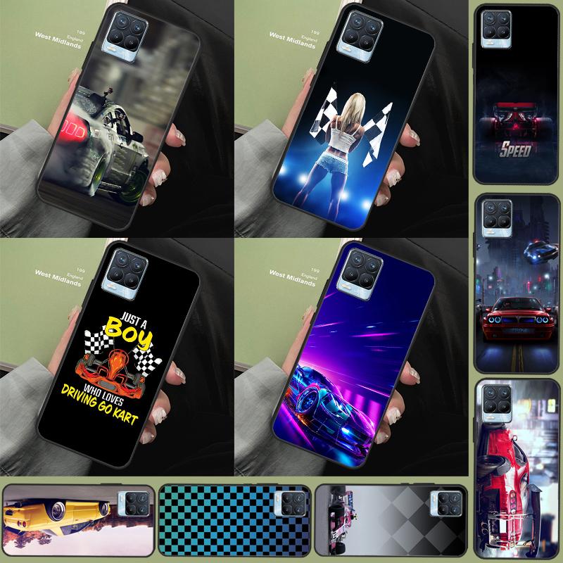 Boy Racer Car For Realme C67 C61 C75 C55 C53 C51 C21Y C25S GT 6 6T 5 GT7 Pro 10 11 12 13 14 Pro Plus Case
