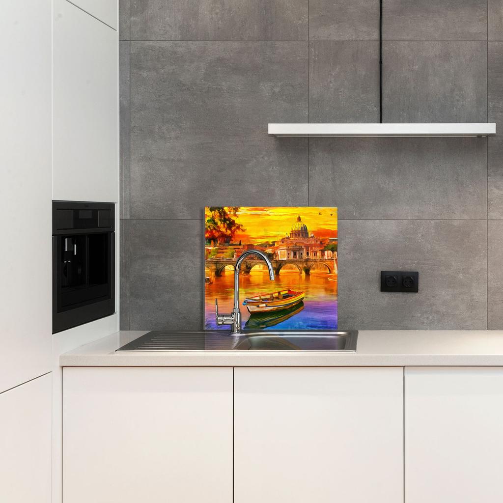 PANEL SZKLANY DO KUCHNI 65x60 Łódka