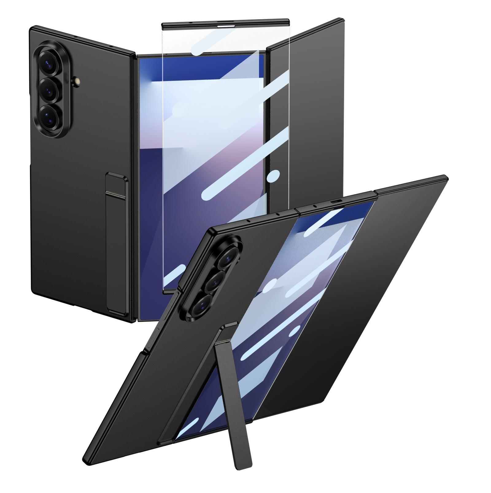 GKK Ultra-Thin PC Anti-Scratch Back Cover with Rotating Stand Phone Case Cover for Samsung Galaxy Z TriFold Fold 7 For Samsung ztrifold&Black Box чёрный