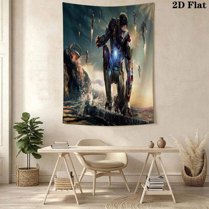Iron Man Tech Showcase Tapestry Wallmounted Background Cloth Christmas Gift Work Of Art Wall Covering Decoration