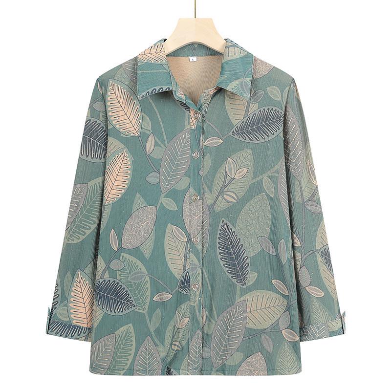 

Grandma s Lightweight Shirt for Seniors – Spring & Autumn Top for Women L (90-105 jin) зелений