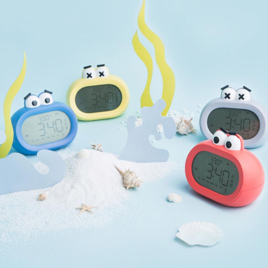 Çocuk Alarm Saati Çizgi Film Sevimli Akıllı Pille Çalışan Dijital LED Elektronik Saat Gece