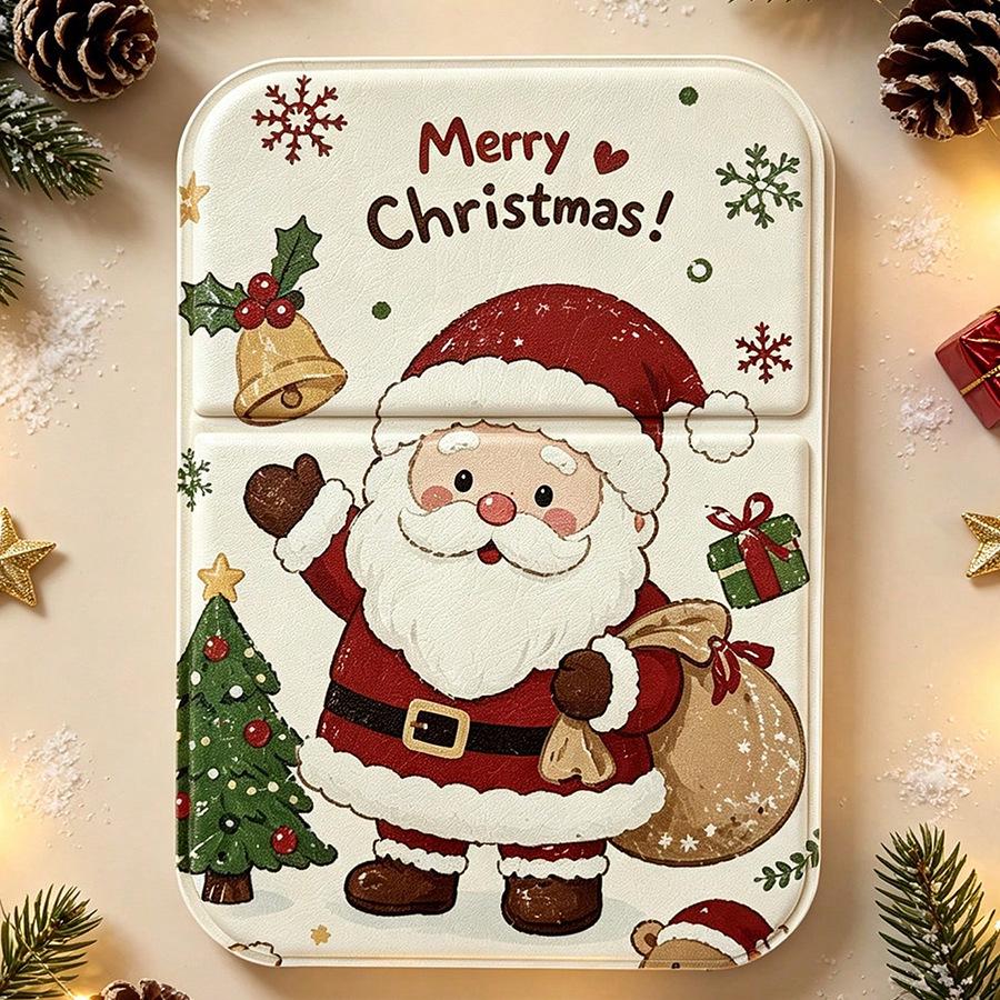 Christmas Santa Claus & Snowman Foldable Makeup Vanity Mirror