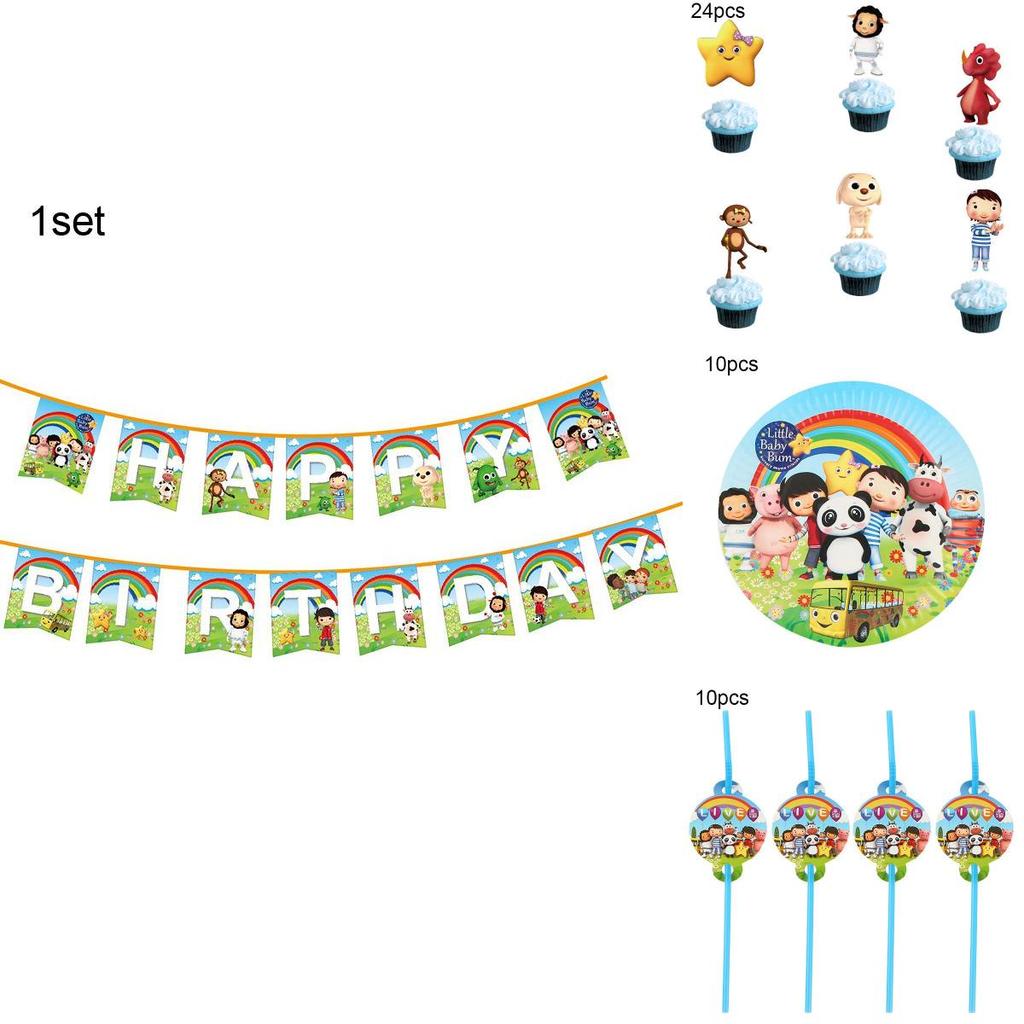 Adorable Little Baby Bum Theme Birthday Party Supplies Including Tablecloth And Banner