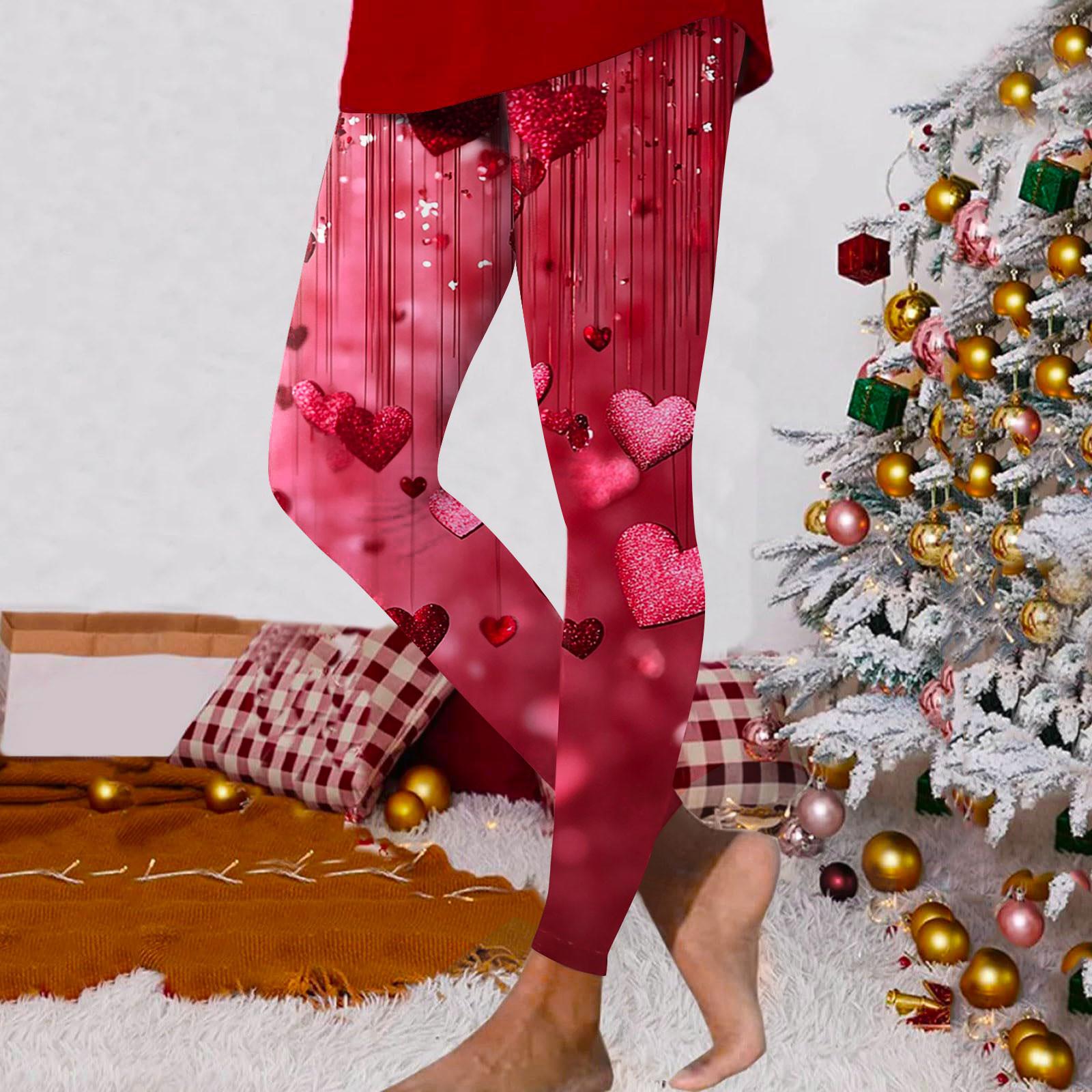 

Женские модные повседневные брюки для занятий йогой с принтом ко Дню святого Валентина XL красный