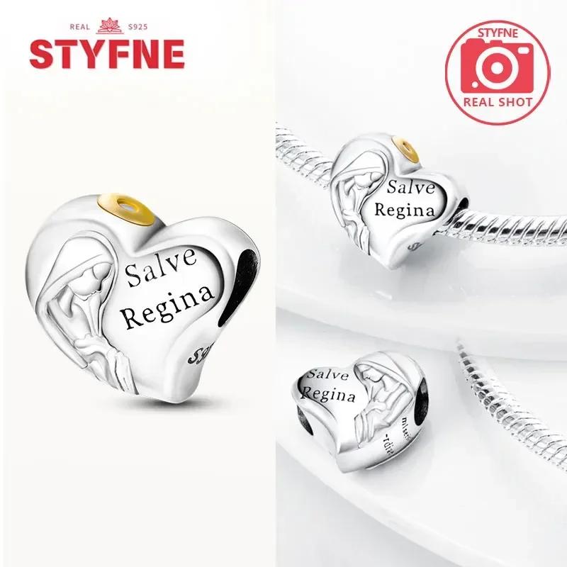 Real Copperour Lady Charm Bead The Virgin Mary Dangle Fitoriginal Bracelet Fine Jewelry Diy Gift For Women