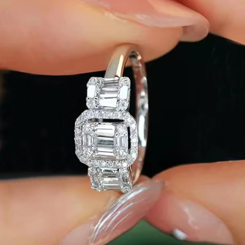 

Huitan Luxury Lady Proposal Ring Shiny Cubic Zirconia Finger Accessories for Engagement Female Wedding Ceremony Zircon Gift 6