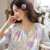 Summer sweet Japanese nightdress women's cotton gauze vitality girl skirt seven-quarter sleeve round neck lazy loungewear nightdress