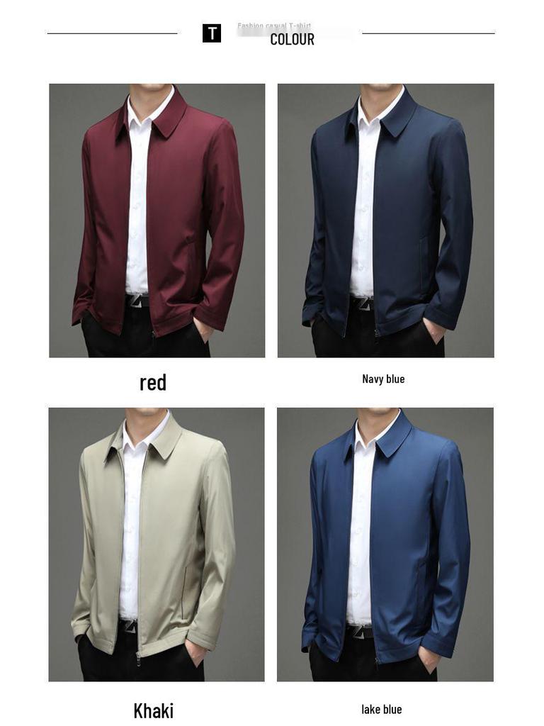 Men's Counter 2025 Spring/Autumn Business Casual Jacket - Middle-aged Executive Turn-down Collar Outerwear