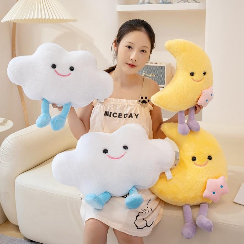 Cloud Moon Plush Pillow Soft Toy For Living Room Decor And Comfort