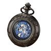 Luxury Retro Golden Hollow Skeleton Mechanical Pocket Watch Mens Fob Chain Steel Exquisite Sculpture Men Pocket Watch Gifts
