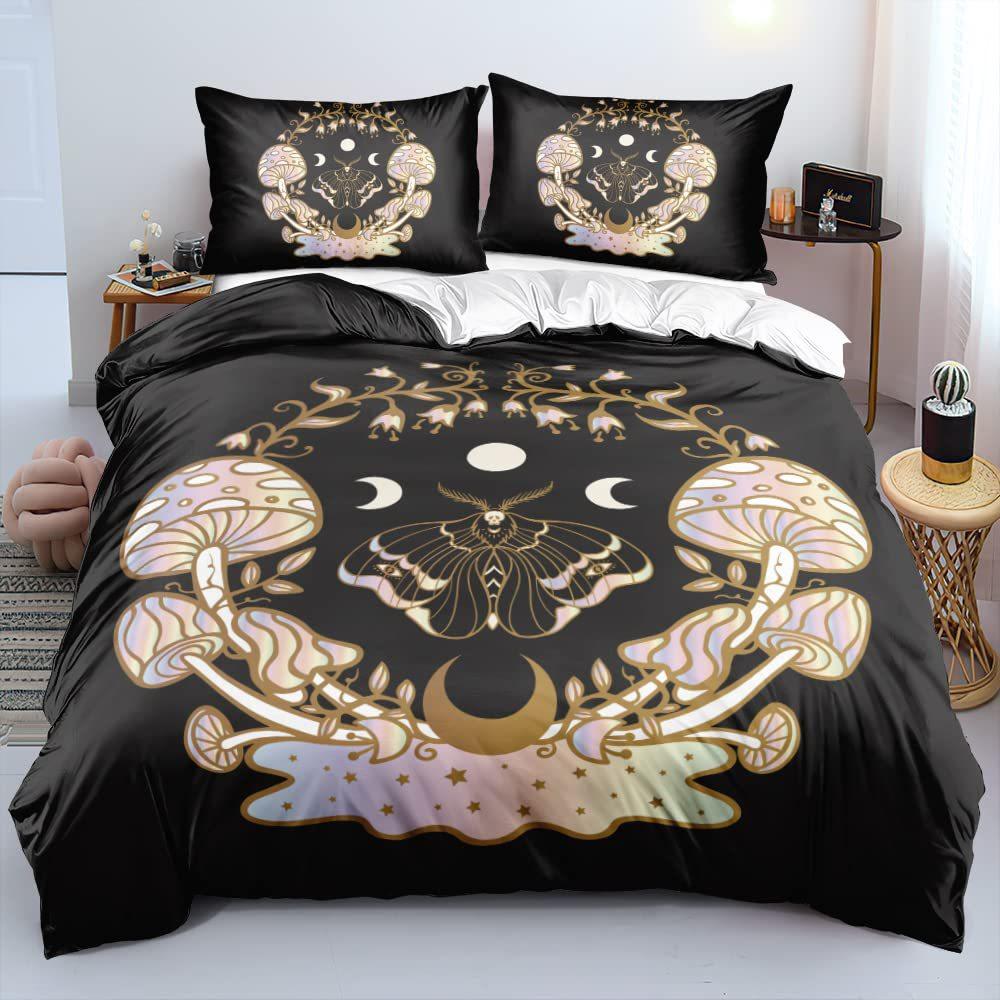 Psychedelic Mushroom Three-Piece Quilt Cover 3D Digital Printing Bedding Set Color Bed Cover