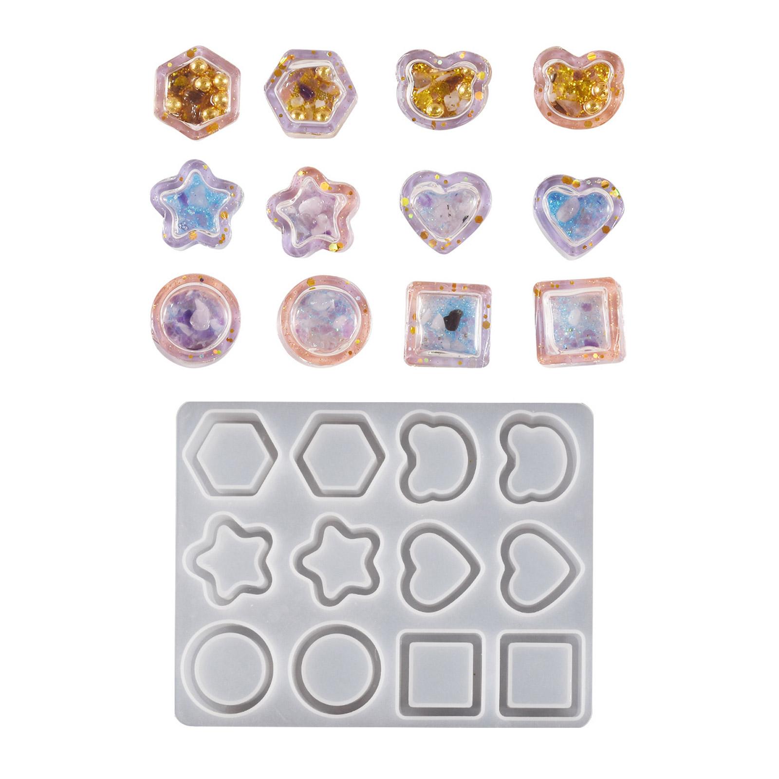 

Креативная круглая шестиугольная прочная силиконовая форма в форме звезды и сердца, аксессуар для поделок, эффект потока песка, простота в использовании
