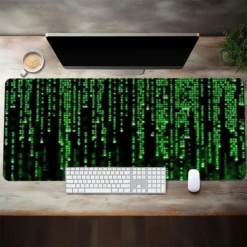 1pc Matrix Code Green Screen Computer Pad with Vibrant Print, Mouse Pads for Desk 014