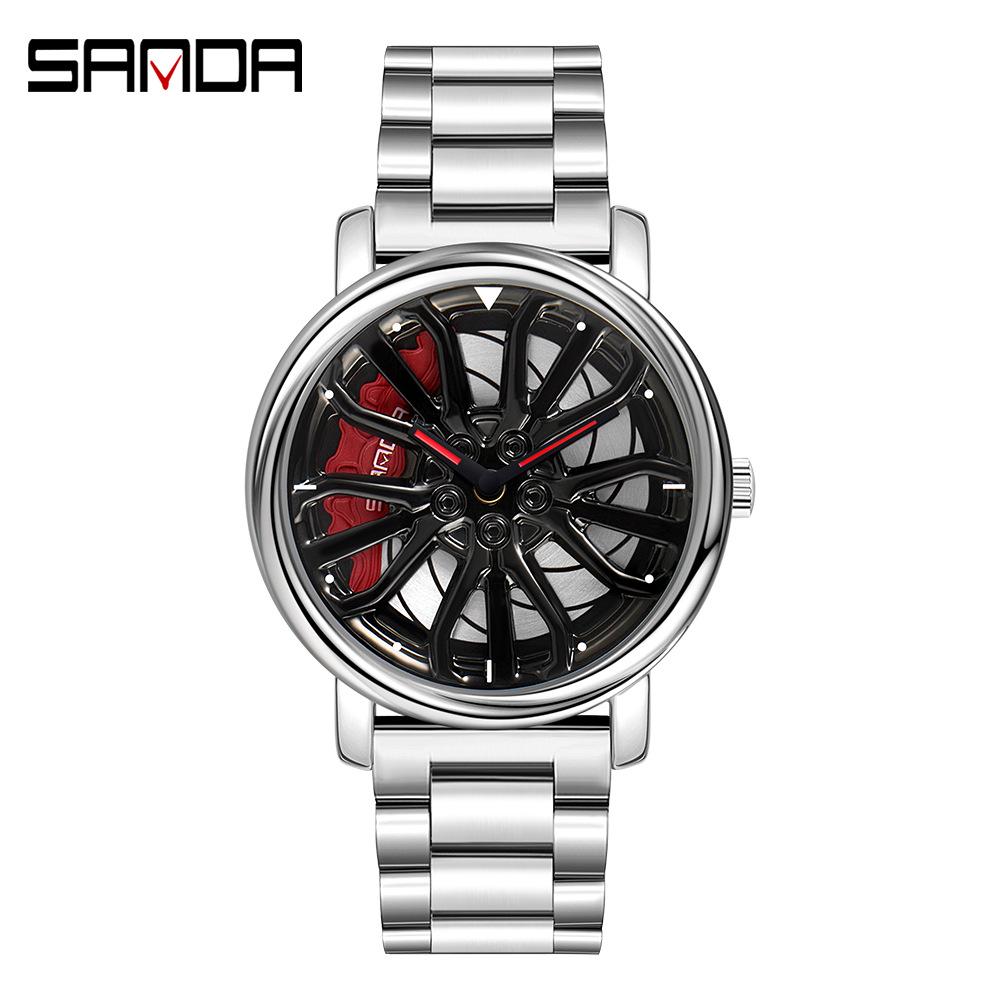 Sanda Meilleure Vente 1088 Montre pour Adolescent: Personnalisé, Cadran Rotatif 3D, Tendance, Quartz Étanche.