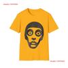 Abstract Mask Face T Shirt Minimalist Black Vintage Soft Homme Comfortable Top For Everyday Wear