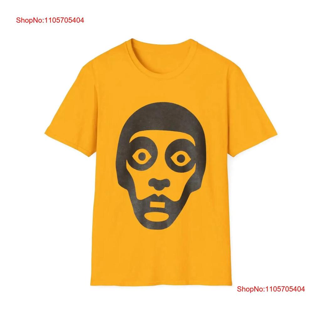 Abstract Mask Face T Shirt Minimalist Black Vintage Soft Homme Comfortable Top For Everyday Wear