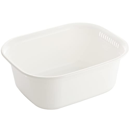 Risu H&H Washtub, Square, White, W29 x D36 x H14cm, Made in Japan