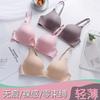 Solid Color Glossy Women's Underwear, Small Breasts Gathered and Seamless Students Without Steel Rims, Thin Breathable and Comfortable Bra Bra