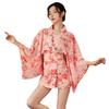 Sex Underwear Women's Japanese Printed Chiffon Girdle Kimono Sex Uniform Pure Sex Clothes Bathrobes