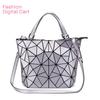 Bolsas de diamante geométricas criativas balde moda feminina luminosa portátil bolsa mensageiro de ombro