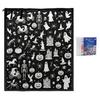 Cozy Warm Throw for Sofa Halloween DIY Coloring Blanket with 24 Markers, Washable Blanket, Color Art Therapy Relaxation Your Own Spooky Pattern