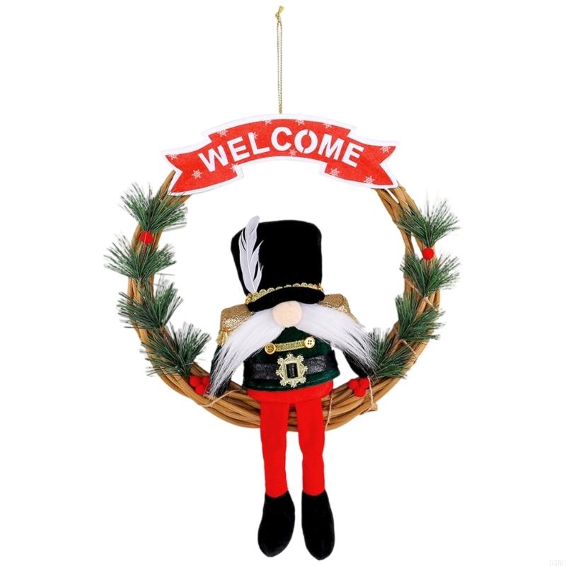 

User Friendly Christmas Welcome Garlands Rattan Flower Rings With Solid Metal Frame красный