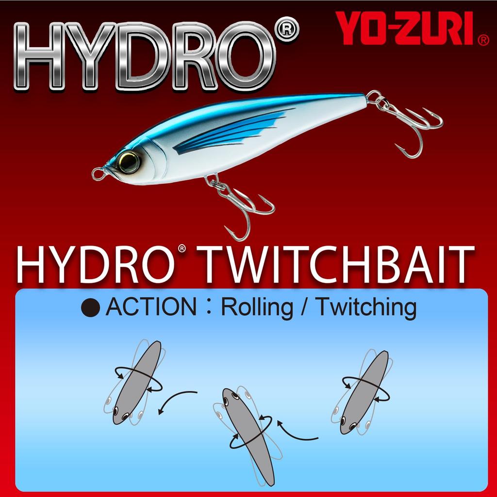 Saltwater Lure Hydro Twitch Bait Sinking 150mm Black Silver YO-ZURI Color