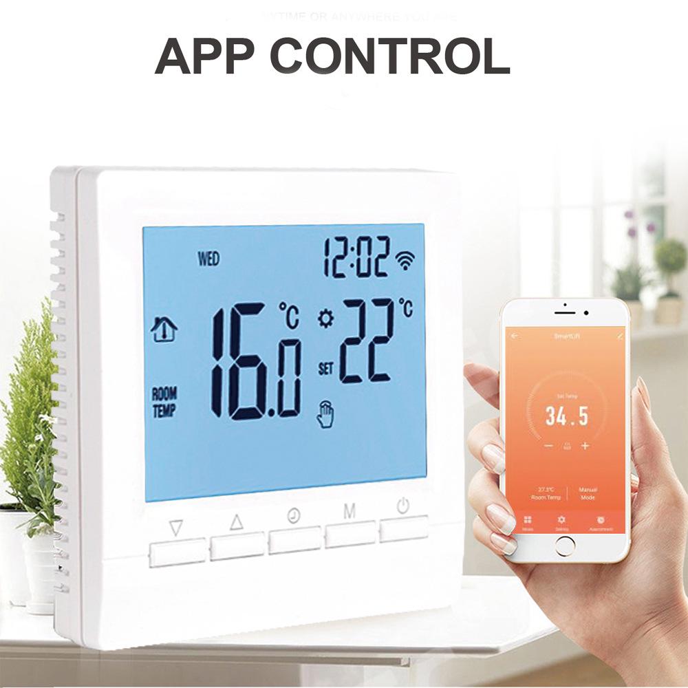 Smart WiFi Thermostat for Electric and Water Underfloor Heating, Wall-Mounted Boiler Controller