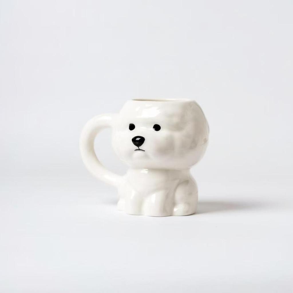 Bear puppy ceramic mug, household drinking cup, office coffee cup, birthday gift, couple cup