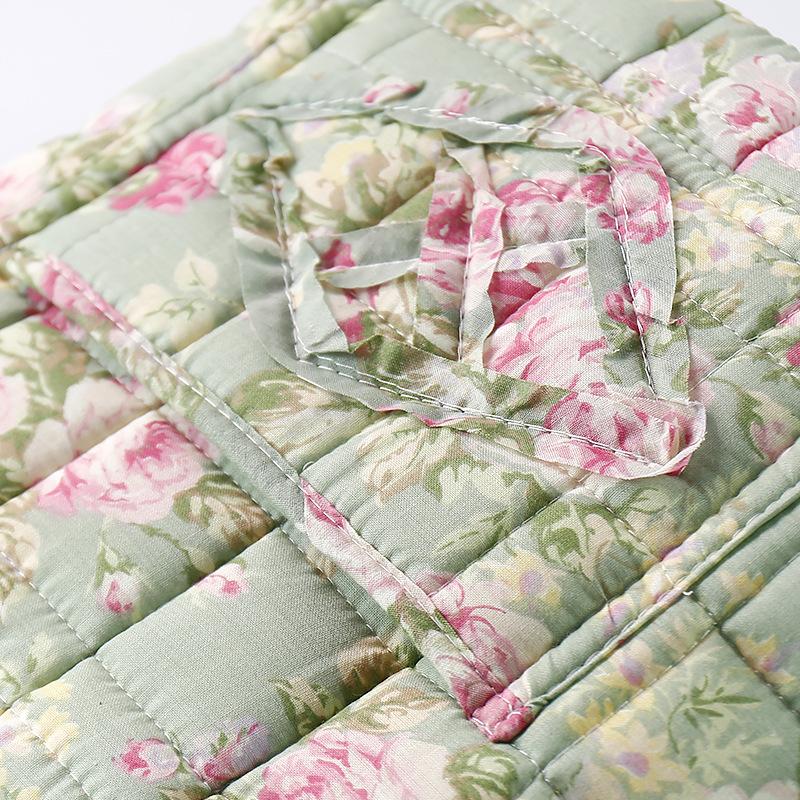 Korean Home Pastoral Fabric Storage Basket Clothing Sundries Storage Basket Floral with Handle Underwear Storage