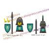 MOC Medieval Figure Building Block Castle Templar Knights Armor Militia Soldiers Gunners Shield Helmet Assembling Brick Toys S26